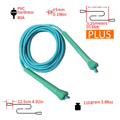 NEVERTOOLATE 12 cm maža rankena 95 gramai 5 mm x 2,8 m tvirta minkšta 80A PVC praleidžiamoji virvė šokinėjimo virvė vaikams suaugusiųjų fitneso pradedančiųjų pratimai