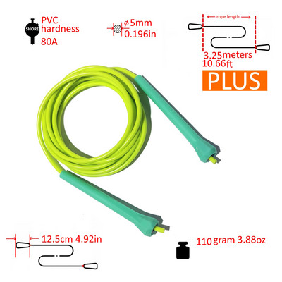 NEVERTOOLATE 12 cm maža rankena 95 gramai 5 mm x 2,8 m tvirta minkšta 80A PVC praleidžiamoji virvė šokinėjimo virvė vaikams suaugusiųjų fitneso pradedančiųjų pratimai