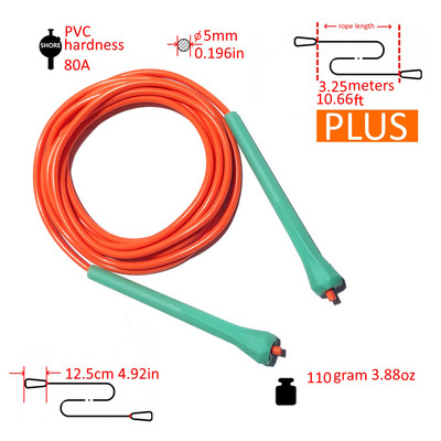 NEVERTOOLATE 12 cm maža rankena 95 gramai 5 mm x 2,8 m tvirta minkšta 80A PVC praleidžiamoji virvė šokinėjimo virvė vaikams suaugusiųjų fitneso pradedančiųjų pratimai