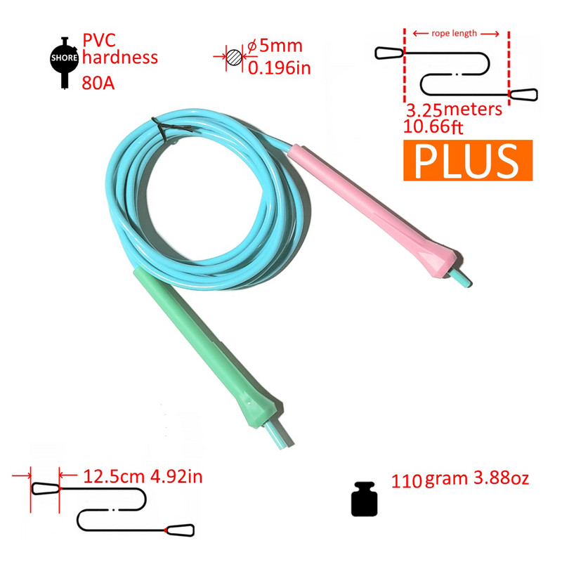 NEVERTOOLATE 12 cm maža rankena 95 gramai 5 mm x 2,8 m tvirta minkšta 80A PVC praleidžiamoji virvė šokinėjimo virvė vaikams suaugusiųjų fitneso pradedančiųjų pratimai