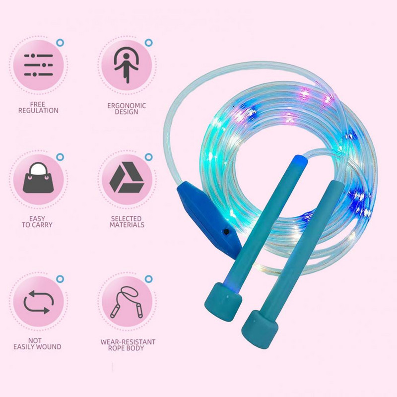 Akutoitega LED-hüppenöör lastele Lõbus, mugava haardega elektrooniline hüppenöör, ideaalne treeningvarustus kodujõusaali jaoks