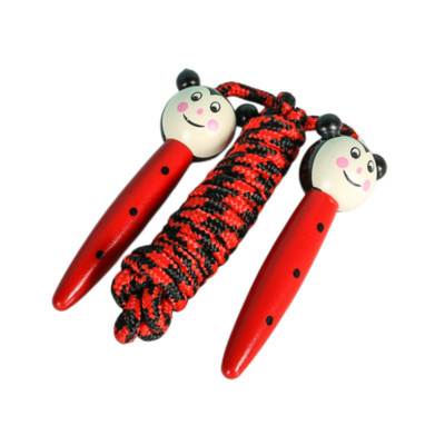 Vaikų šokinėjimo virvė, reguliuojama medvilninė šuolio virvė su medine rankena, skirta berniukų ir mergaičių kūno rengybos treniruotėms, linksmas žaislas