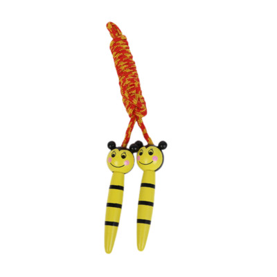 Vaikų šokinėjimo virvė, reguliuojama medvilninė šuolio virvė su medine rankena, skirta berniukų ir mergaičių kūno rengybos treniruotėms, linksmas žaislas