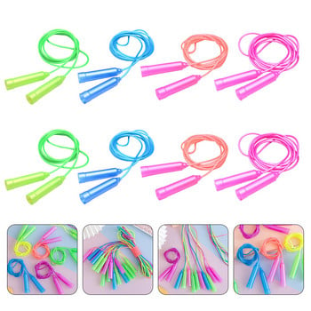 8Pcs цветно пластмасово въже за скачане Детски играчки Малки деца на открито Основни упражнения Детски въжета за скачане Фитнес въже за корем (произволен цвят)