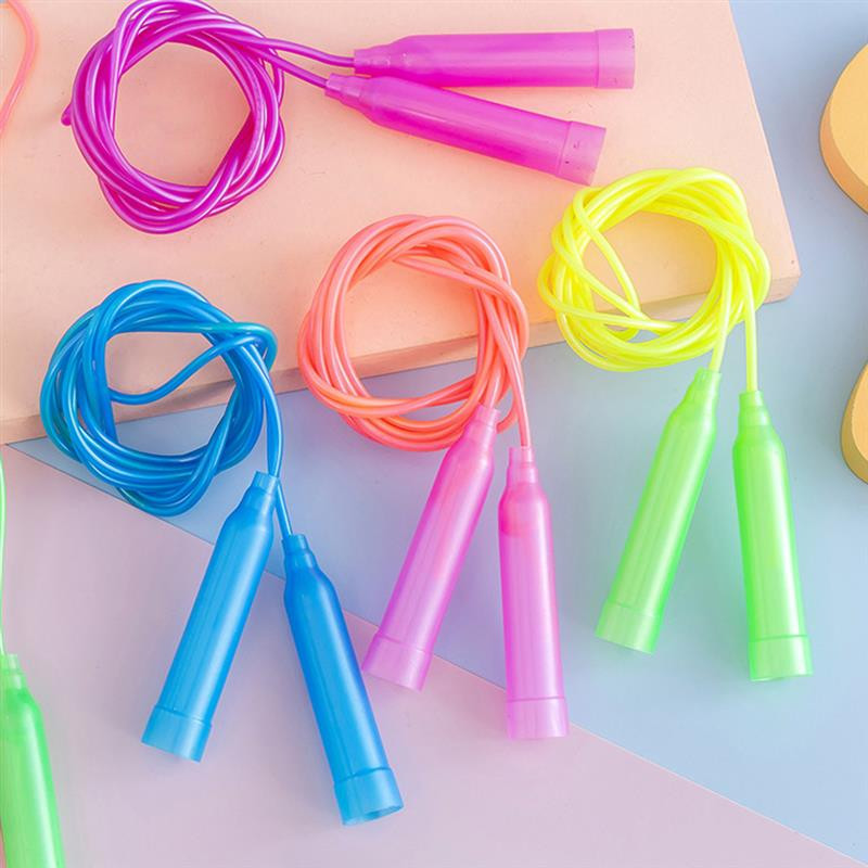 8 tk. Värvilised plastist hüppenöörid Laste mänguasjad, väikelapsed õues, treenivad lapsed, hüppenöörid kõhulihaste treeningnöör (juhuslik värv)