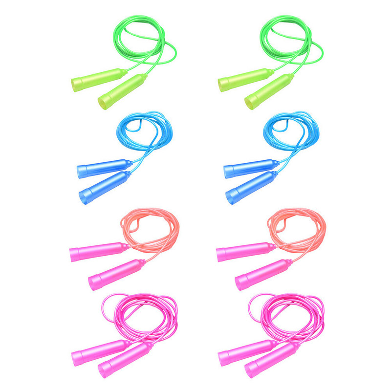 8 tk. Värvilised plastist hüppenöörid Laste mänguasjad, väikelapsed õues, treenivad lapsed, hüppenöörid kõhulihaste treeningnöör (juhuslik värv)