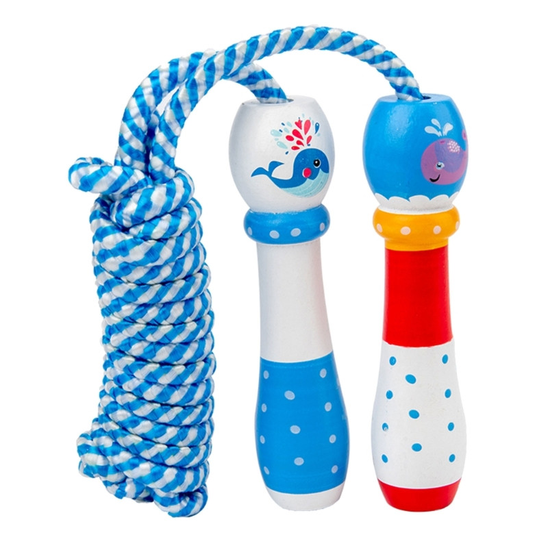 Coarda de sarit reglabila de 270 cm cu maner din lemn, coarda de sarit pentru baieti si fete F2TC