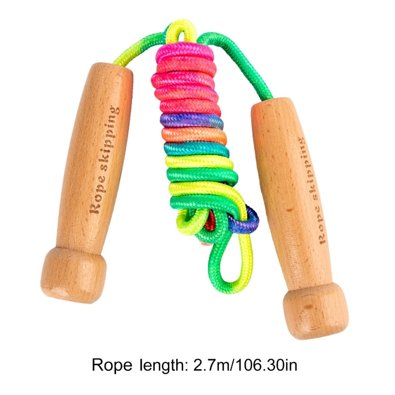 Coarda de sarit reglabila de 270 cm cu maner din lemn, coarda de sarit pentru baieti si fete F2TC