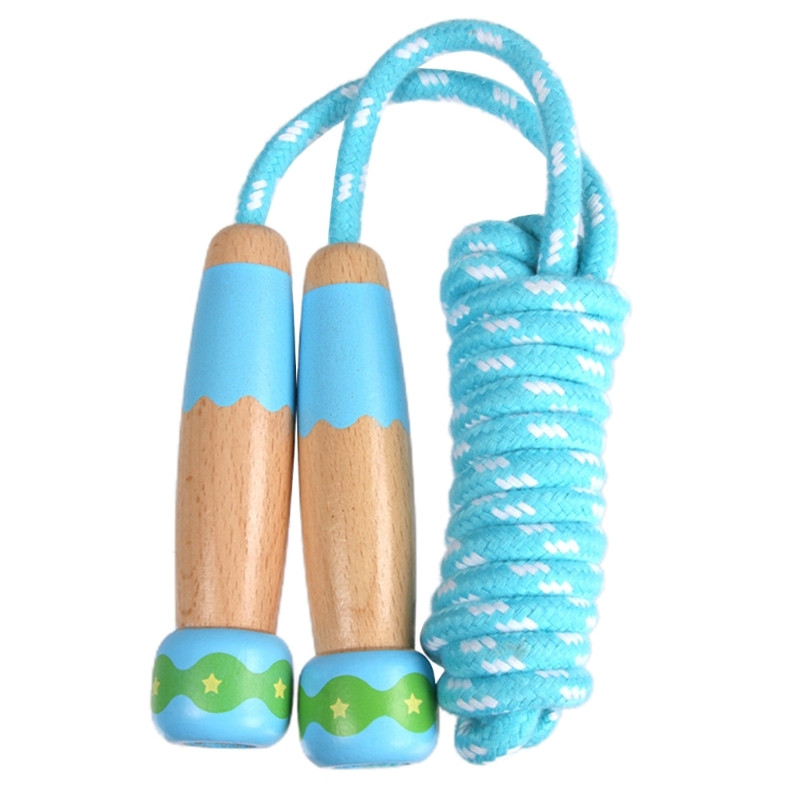 Vaikiška šokinėjimo virvė medinės rankenos šokinėjimo virvė berniukams ir mergaitėms Fitness F2TC