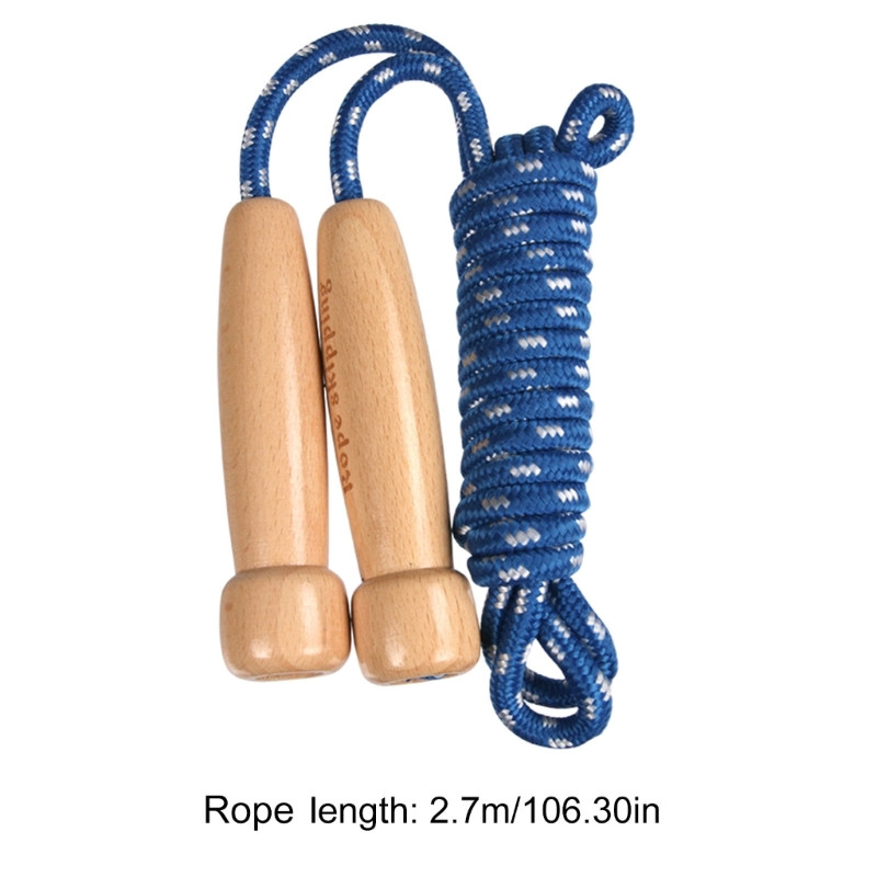 Vaikiška šokinėjimo virvė medinės rankenos šokinėjimo virvė berniukams ir mergaitėms Fitness F2TC