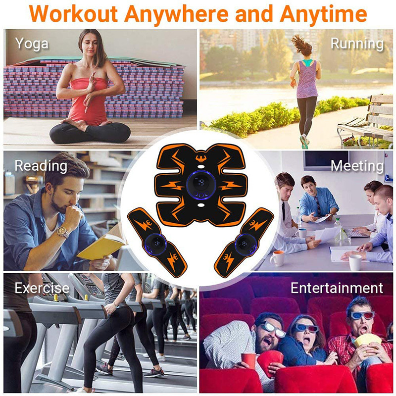 Smart EMS lihasstimulaator Treener Kõhutreening Kaalulangus Kleebised Smart Electric Fitness Massager lihasmassaaž