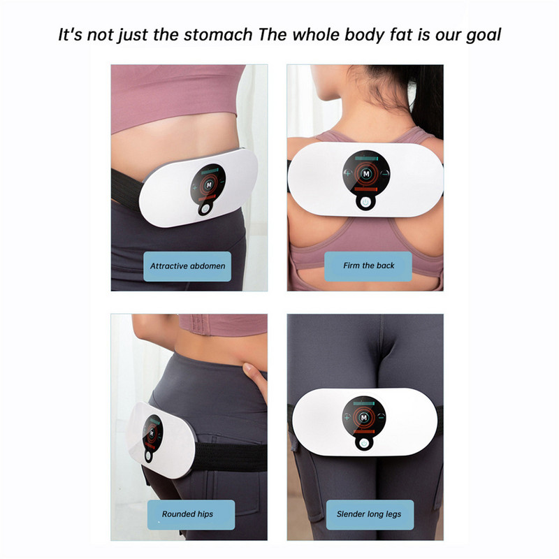 Elektriline kõhumassaaži keha salendav vöö lihastimulaator USB laadimisvöötreening Kantav seljamassaaži parandab vöökohta