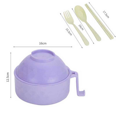 6 tk/komplekti suur loominguline kiirnuudlikauss koos kaanega bambuskiust Bento Box õpilaste lõunakarbiga nuudlikaussi supikaussi komplekt