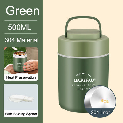 Vakuumska termalna kutija za ručak sa žlicom Izolirana vrećica za ručak u mikrovalnoj pećnici Grijač hrane Šalica za juhu Bento Kutija za ručak za djecu Termos posuda