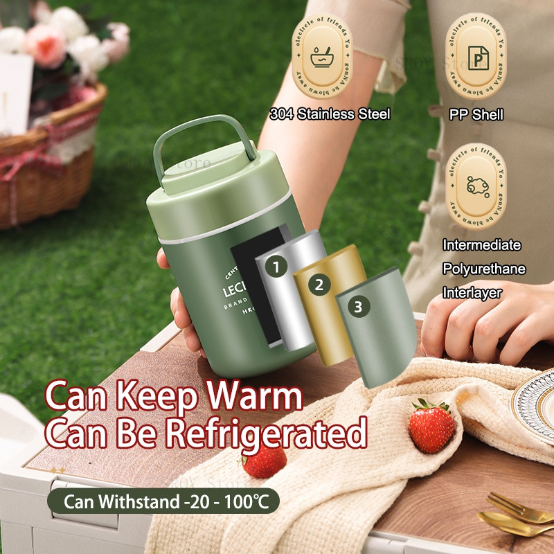 Vakuumska termalna kutija za ručak sa žlicom Izolirana vrećica za ručak u mikrovalnoj pećnici Grijač hrane Šalica za juhu Bento Kutija za ručak za djecu Termos posuda