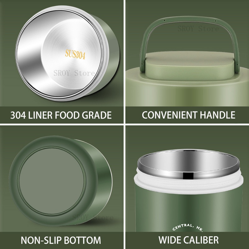 Vakuumska termalna kutija za ručak sa žlicom Izolirana vrećica za ručak u mikrovalnoj pećnici Grijač hrane Šalica za juhu Bento Kutija za ručak za djecu Termos posuda