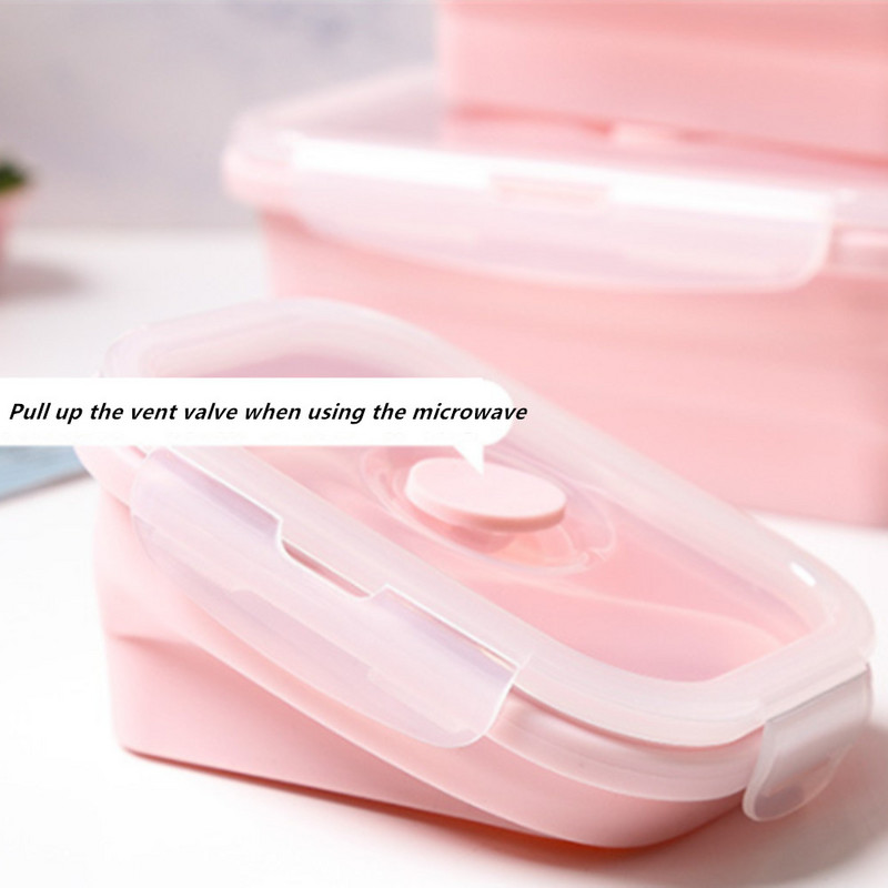350-850 ml silikoonist lõunasöögikarp, toidu säilituskonteiner mikrolaineahjuga kaasaskantav kauss, soojendus lõunasöögikarp matkamiseks õues