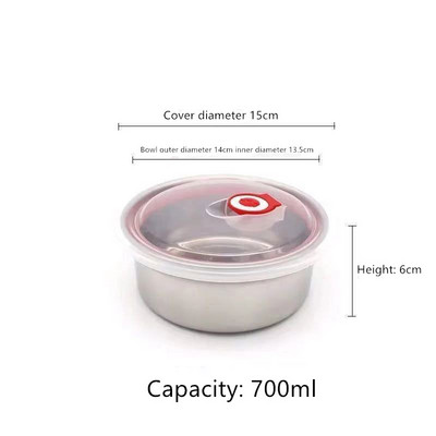 304 roostevabast terasest söögikarbi krõbeda kaanega, suletud kaasaskantav kauss, küpsetatav 400/700/1000 ml lõunasöögikarbi külmutuskast