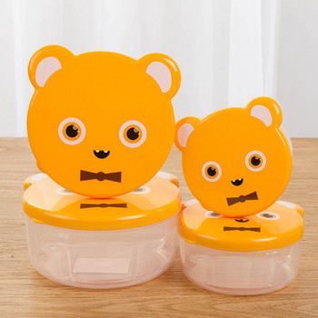 4 τμχ Cute Bento Box για Παιδιά Εξωτερική Αποθήκευση Τροφίμων Δοχείο Σχολικό Γραφείο πικ-νικ Πλαστικό Κινούμενα σχέδια Μαθητικό Κουτί Γεύμα Σκεύος