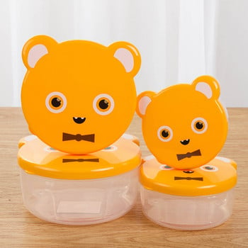 4 τμχ Cute Bento Box για Παιδιά Εξωτερική Αποθήκευση Τροφίμων Δοχείο Σχολικό Γραφείο πικ-νικ Πλαστικό Κινούμενα σχέδια Μαθητικό Κουτί Γεύμα Σκεύος