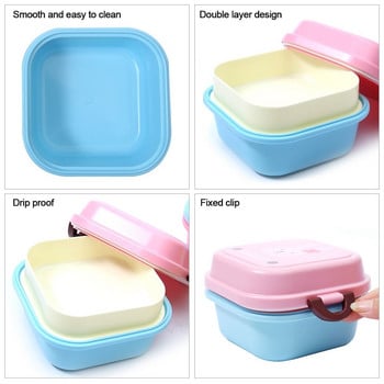 Kid Cartoon Kittyed Bento Lunch Box Πλαστικό κουτί αποθήκευσης Fresh Keeping Snack Food Organizer Χαριτωμένα οικιακά σκεύη κουζίνας