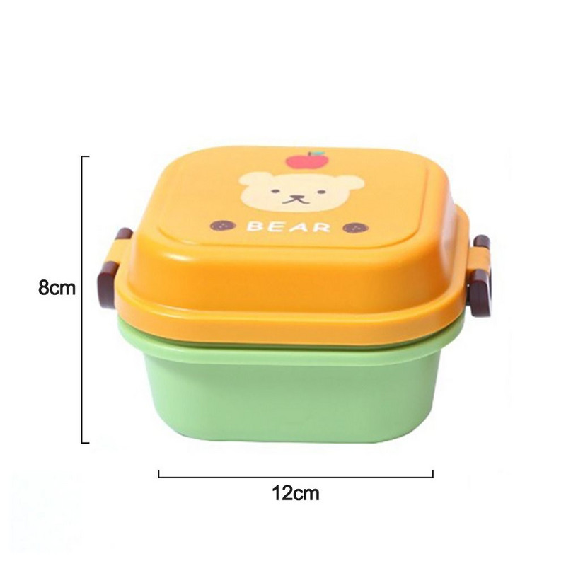 Kutija za ručak Bento s crtanim filmom za djecu Plastična kutija za pohranu Održava svježinu Organizator za grickalice Slatki kućni kuhinjski pribor za jelo