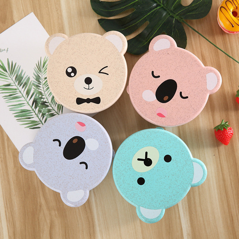 4 tk/komplekt Nisuõlgedest Mikrolaineahjus Lõunakarp lastele Väikeste suupistete Eine Toidukonteiner Õpilaskool Armas multikas Bento Box Jaapan