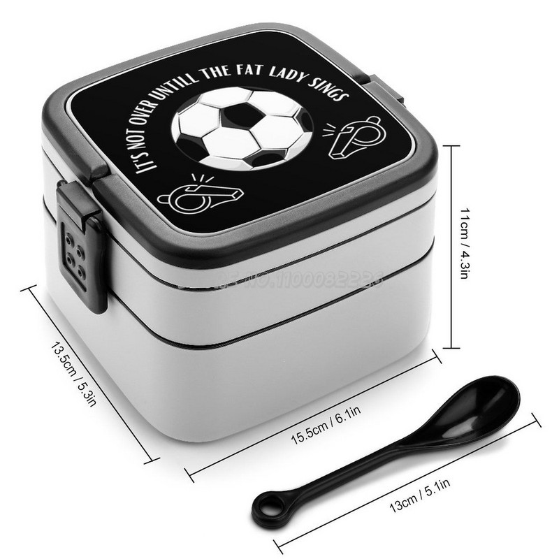 Dar nesibaigs, kol storoji ponia dainuos dvisluoksnę Bento dėžutę Nešiojama priešpiečių dėžutė vaikams Mokykloje stora moteris dainuos futbolą