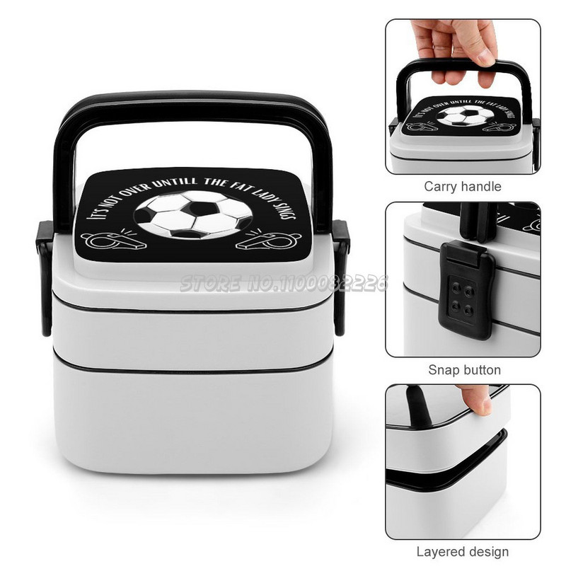 Dar nesibaigs, kol storoji ponia dainuos dvisluoksnę Bento dėžutę Nešiojama priešpiečių dėžutė vaikams Mokykloje stora moteris dainuos futbolą