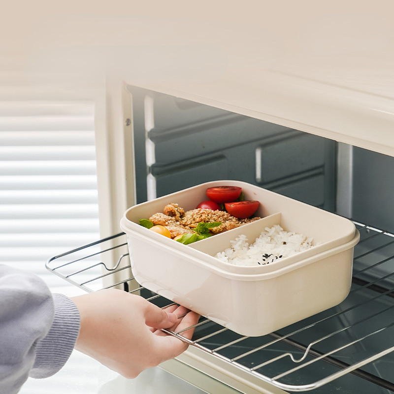 Bambusest fiiberrest lõunakarp Mikrolaineahjus töötav hermeetiline Bento Box Lastele mõeldud õpilase Täiskasvanutele Toidukonteinerid Moodne ristkülikuvõre