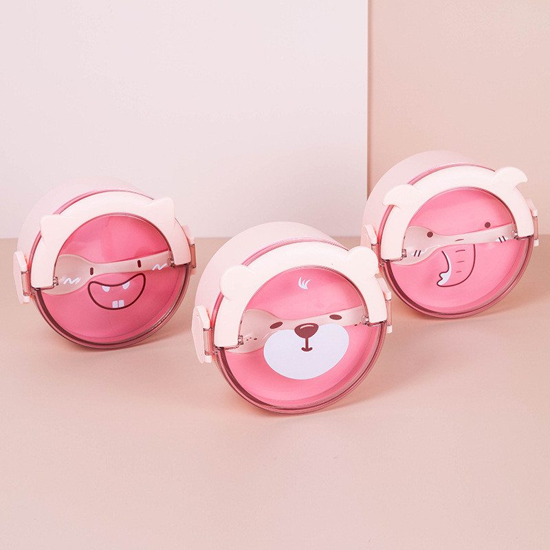 800/1600 ml prijenosna kutija za ručak, slatka okrugla crtana posuda za hranu u mikrovalnoj pećnici za djecu, djecu, školske urede Kawaii Bento kutije