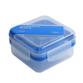 Bento Lunch Box 2-διαμερισμάτων Κουτί φαγητού διπλής στρώσης με δοχείο σάλτσας επαναχρησιμοποιήσιμο Spork στεγανό για διαρροές Beto Box Home