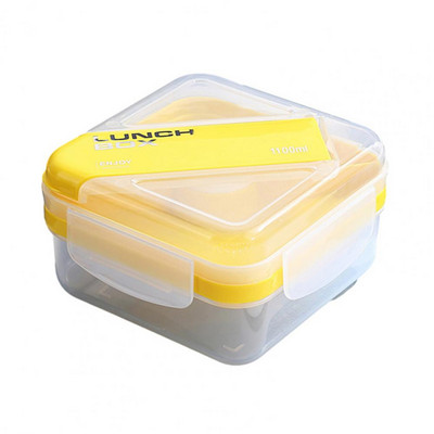 Bento Lunch Box 2-διαμερισμάτων Κουτί φαγητού διπλής στρώσης με δοχείο σάλτσας επαναχρησιμοποιήσιμο Spork στεγανό για διαρροές Beto Box Home