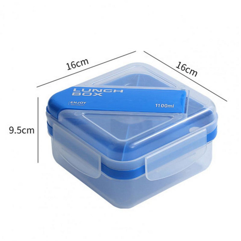 Bento Lunch Box 2-διαμερισμάτων Κουτί φαγητού διπλής στρώσης με δοχείο σάλτσας επαναχρησιμοποιήσιμο Spork στεγανό για διαρροές Beto Box Home