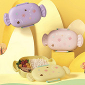 Lõunakarp ilma lõhnata toidukvaliteediga Bento karbi multifilm, mida on lihtne puhastada 2 võrega toidukonteinerite pakend riis PP materjal kommikujuline lõunakarp