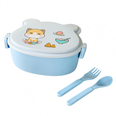 1 szett élelmiszertároló doboz Élelmiszer-minőségű ebédlődoboz rekesz kialakítása gyerekeknek, szép rajzfilm alakú Bento doboz megőrzi frissességét