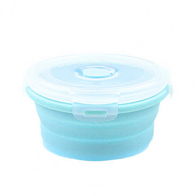 350/500/800/1200 ml kerek szilikon ebédlődoboz, mikrohullámú sütőben biztonságos, összecsukható, zárt fedéllel ellátott, hordozható hűtőszekrény Bento élelmiszertartály