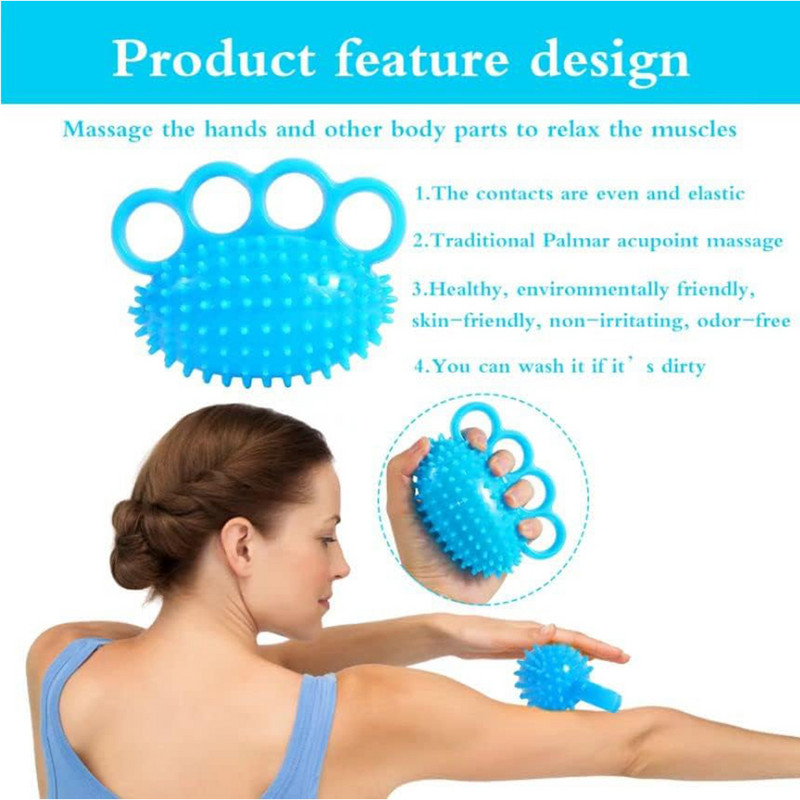 Nelja sõrmega harjutuspall käepidemega harjutuste tugevdaja pigistatav pall täiskasvanutele ravipall kätekrampide ja taastumise jaoks