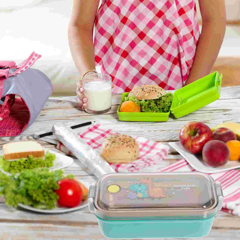 Hermetiška „Bento Box“ vaisių ir daržovių salotų talpykla priešpiečių dėžutė vaikams Vaikų mokyklinė priešpiečių dėžutė