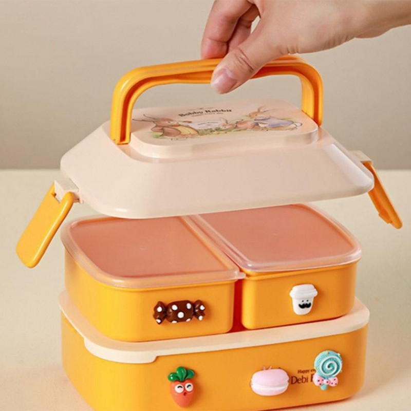 Prenosný obedár pre dievčatá, školské deti, piknikový bento box, mikrovlnná rúra, potravinová krabička s priehradkami na skladovanie