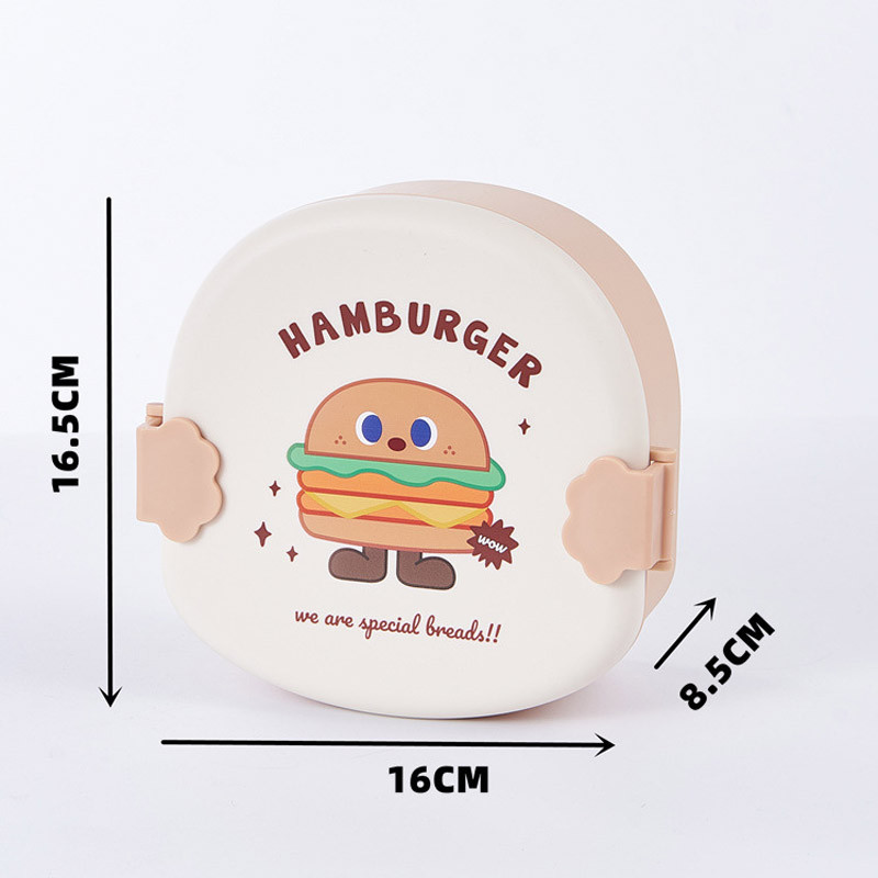 Animacinių filmų mėsainių spausdinimo pietų dėžutė vaikams Nešiojama Bento dėžutė su šaukšto šakute Miela studentų vaikų maisto talpa, papildoma maisto dėžutė