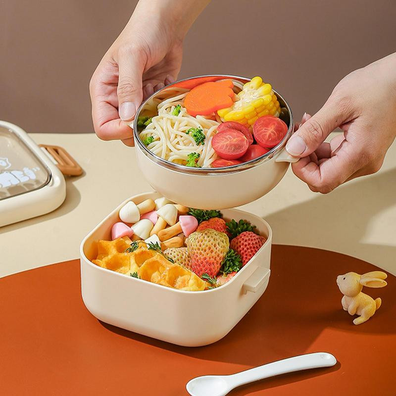 Priešpiečių dėžutės nešiojamasis izoliuotas nerūdijančio plieno pietų indas Vakuminis puodelis Sukraunamas Bento Box termoso sriubos puodelis vaikams mokyklai