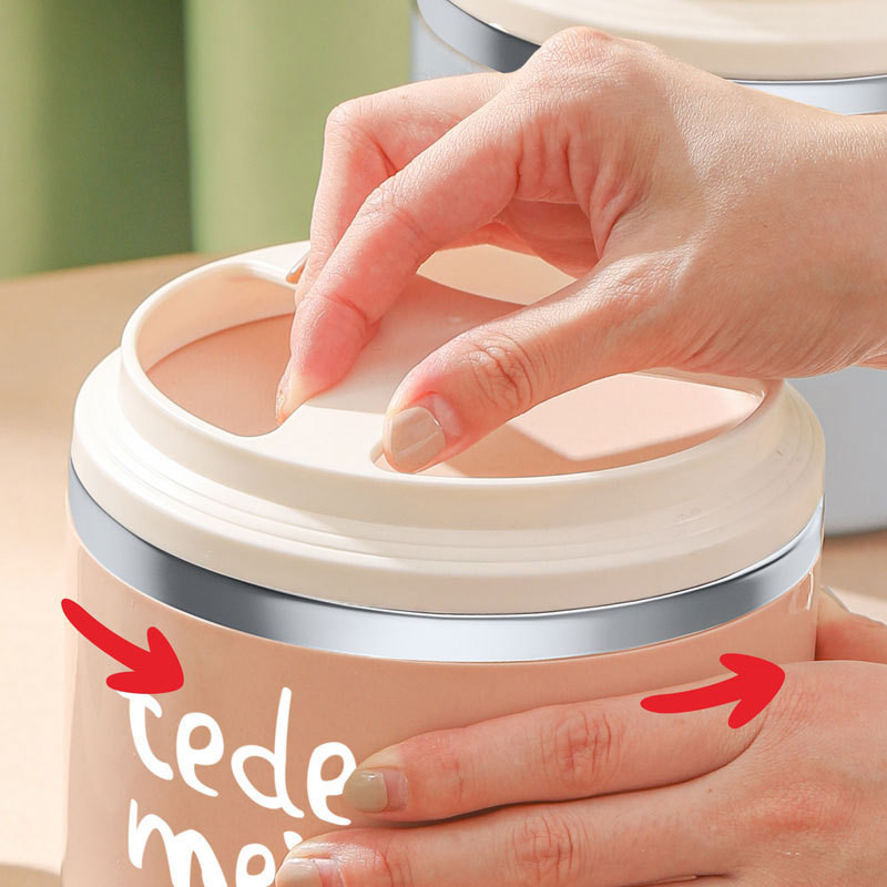 Šalica za juhu od nehrđajućeg čelika 304 Izolirana zatvorena šalica za vodu za doručak Prijenosna limenka za juhu Šalica za mlijeko Slatka kutija za ručak