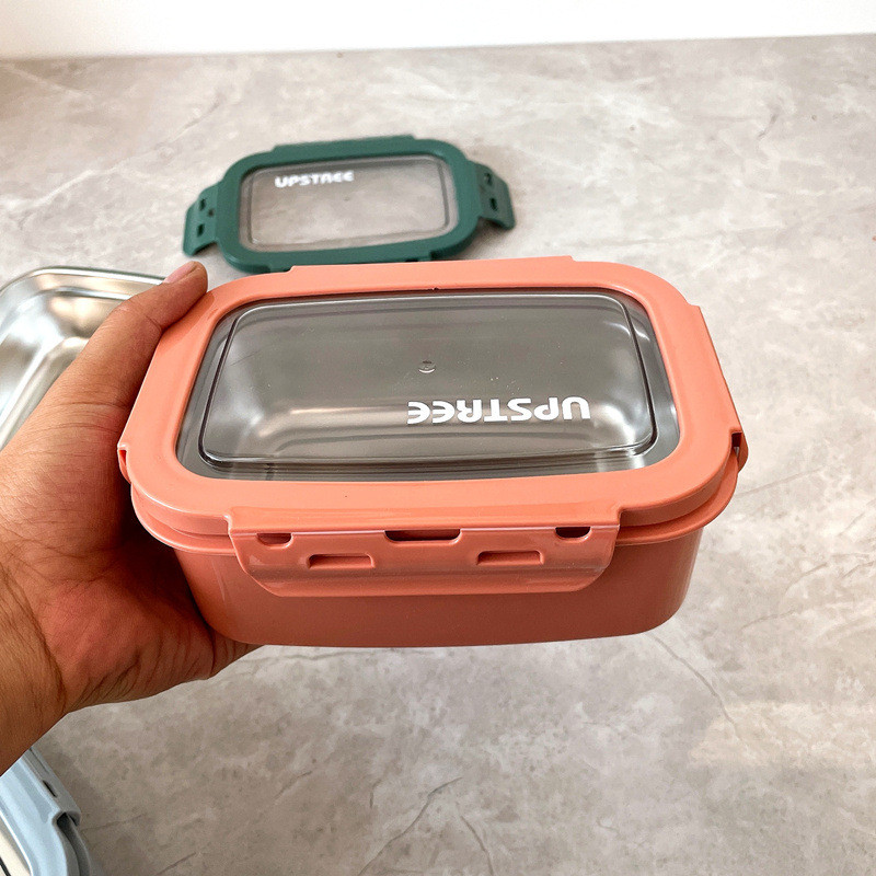 Cutie de prânz izolată din oțel inoxidabil, cutie de prânz pentru școală, cutie bento pentru studenți cu microunde, cu masa, bol portabil