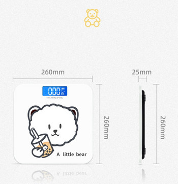 Ζυγαριά μπάνιου Cartoon Bear Ζυγαριά σωματικού βάρους LED Electronic Balance Ψηφιακή ζυγαριά Realme Ζυγαριά δαπέδου Bascula Smart Pesa
