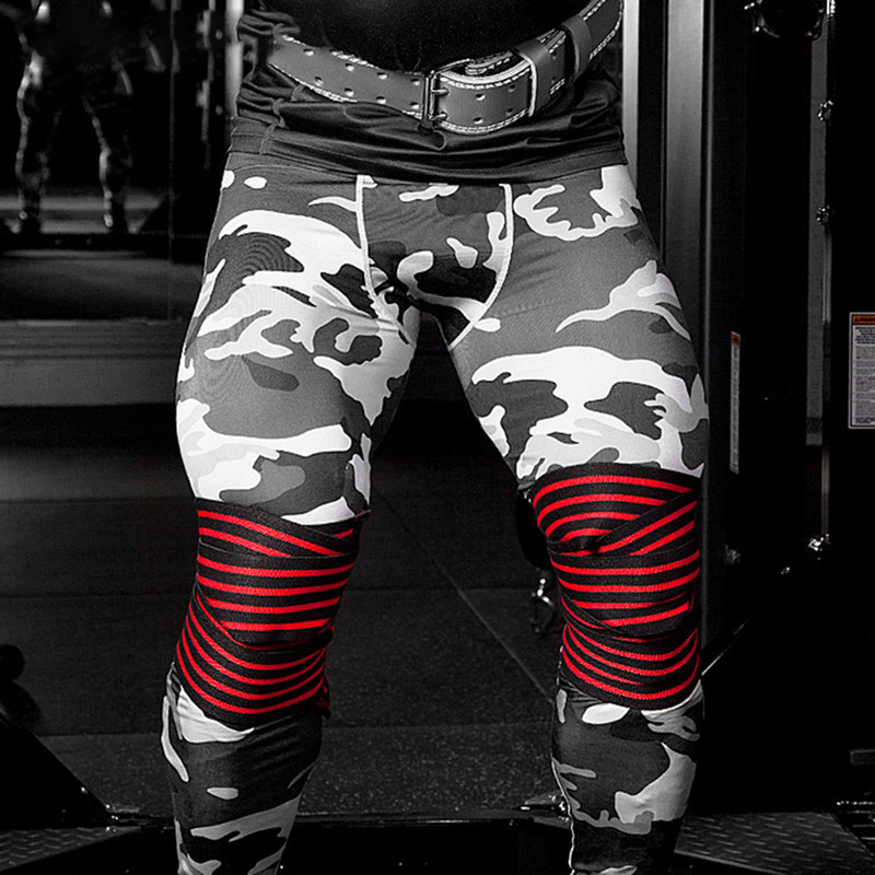 1 KOM 2,5 M*8 CM Trake pod tlakom za fitness Noge za dizanje utega Oblozi za trening kompresije koljena Elastični zavoji Sportski jastučići za koljena