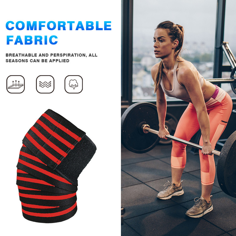 1 KOM 2,5 M*8 CM Trake pod tlakom za fitness Noge za dizanje utega Oblozi za trening kompresije koljena Elastični zavoji Sportski jastučići za koljena