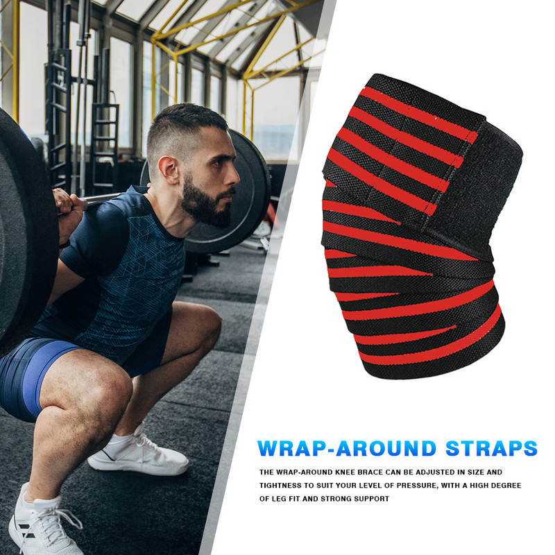 1 KOM 2,5 M*8 CM Trake pod tlakom za fitness Noge za dizanje utega Oblozi za trening kompresije koljena Elastični zavoji Sportski jastučići za koljena