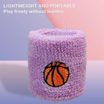 6 ΤΕΜ. Πολύχρωμο βαμβακερό αθλητικό βραχιολάκι για παιδιά Προστατευτικό καρπού με κορδόνι για τρέξιμο μπάσκετ μπάσκετ Μπάντιντον Terry Sweat Band