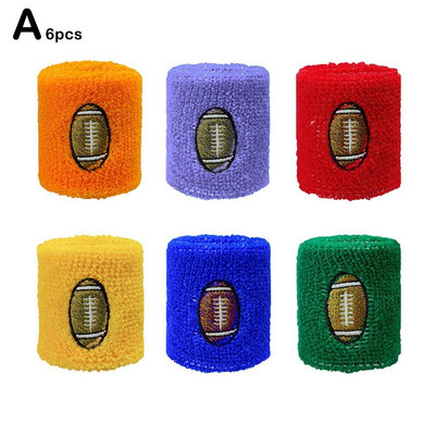 6PCS Šarene pamučne sportske narukvice za djecu Štitnik za znojnice za trčanje, badminton, košarka Terry znojnica